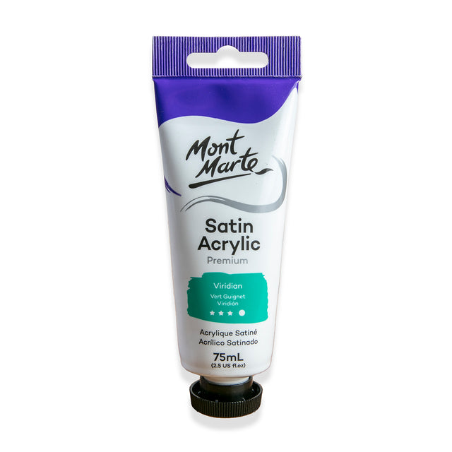 75ml Satin Acrylic Paint Tube - Viridian - Mont Marte