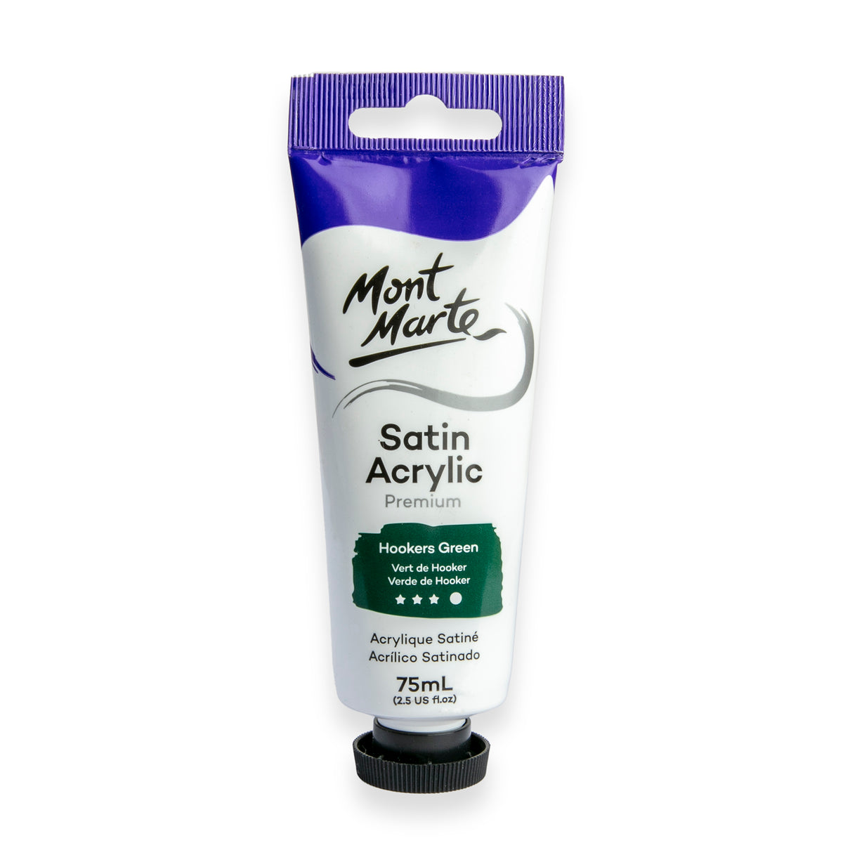 75ml Satin Acrylic Paint Tube - Hookers Green - Mont Marte
