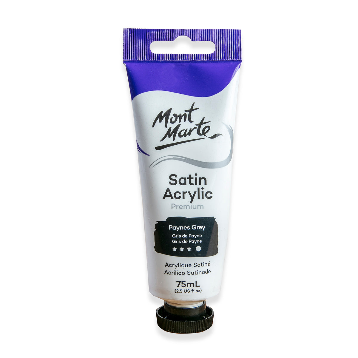 75ml Tube Satin Acrylic Paint - Paynes Grey - Mont Marte