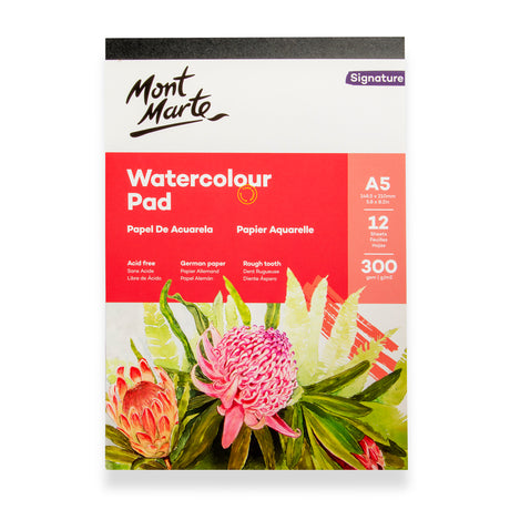 Mont Marte Signature Watercolour Pad A5 12 Sheet 300gsm - Mont Marte