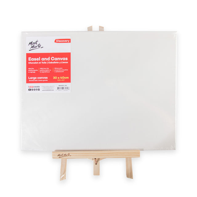 Easel and Canvas Set 30 x 40cm - Pine - Mont Marte