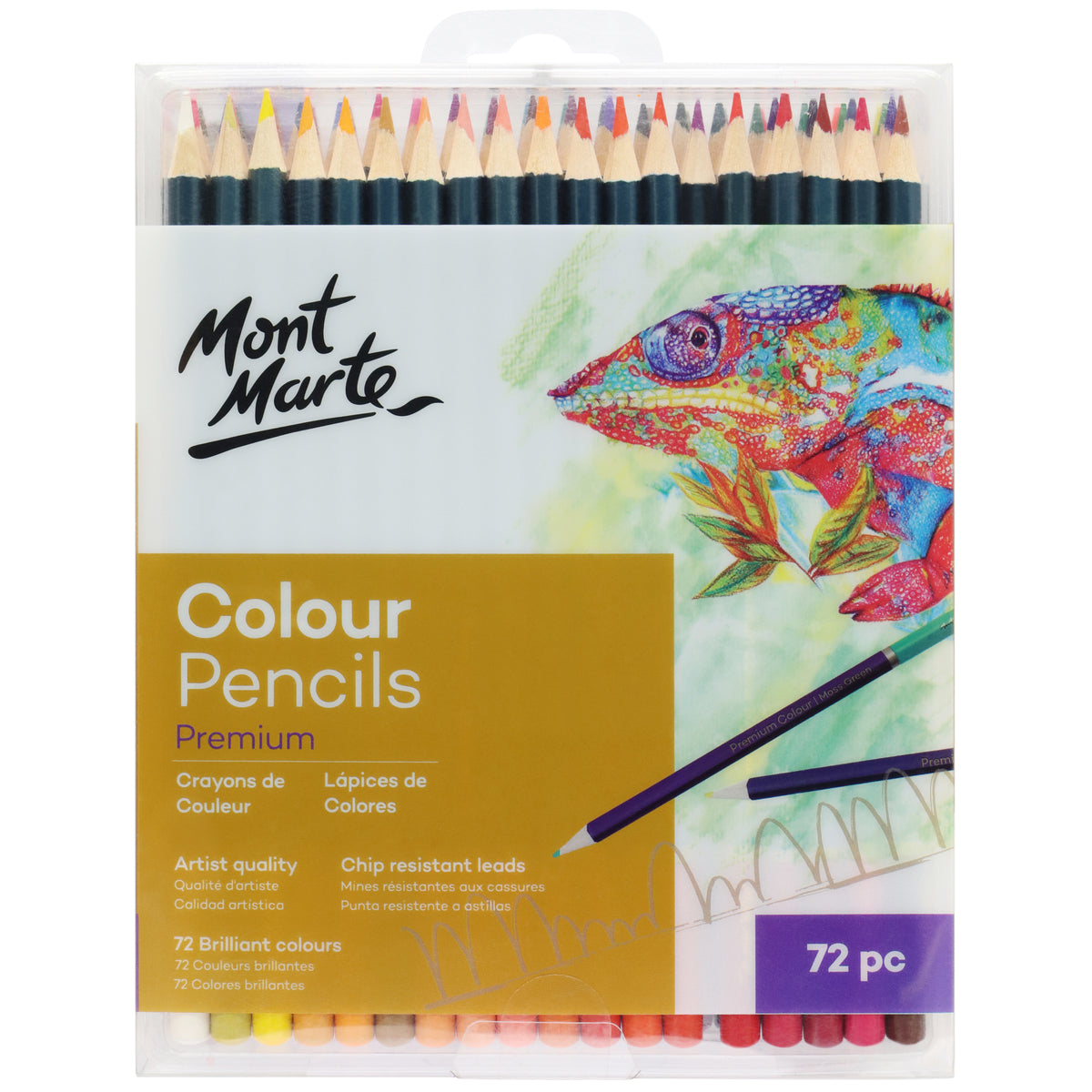 72 Piece Premium Colour Pencils - Assorted - Mont Marte