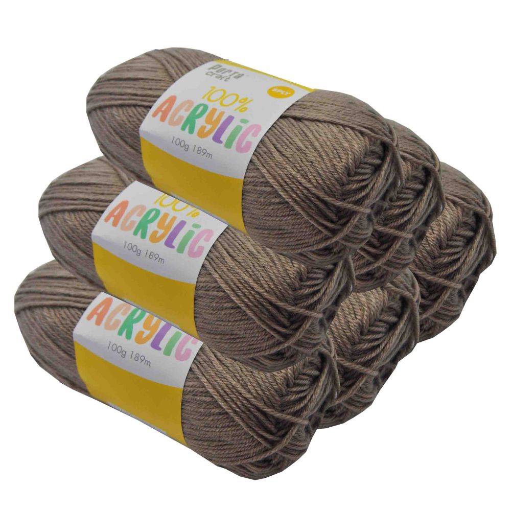 Acrylic Yarn Plain Taupe 100g