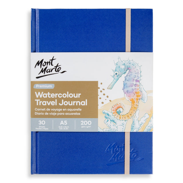 Watercolour Travel Journal - Hardbound A5 200gsm 30 Sheets - Mont Marte
