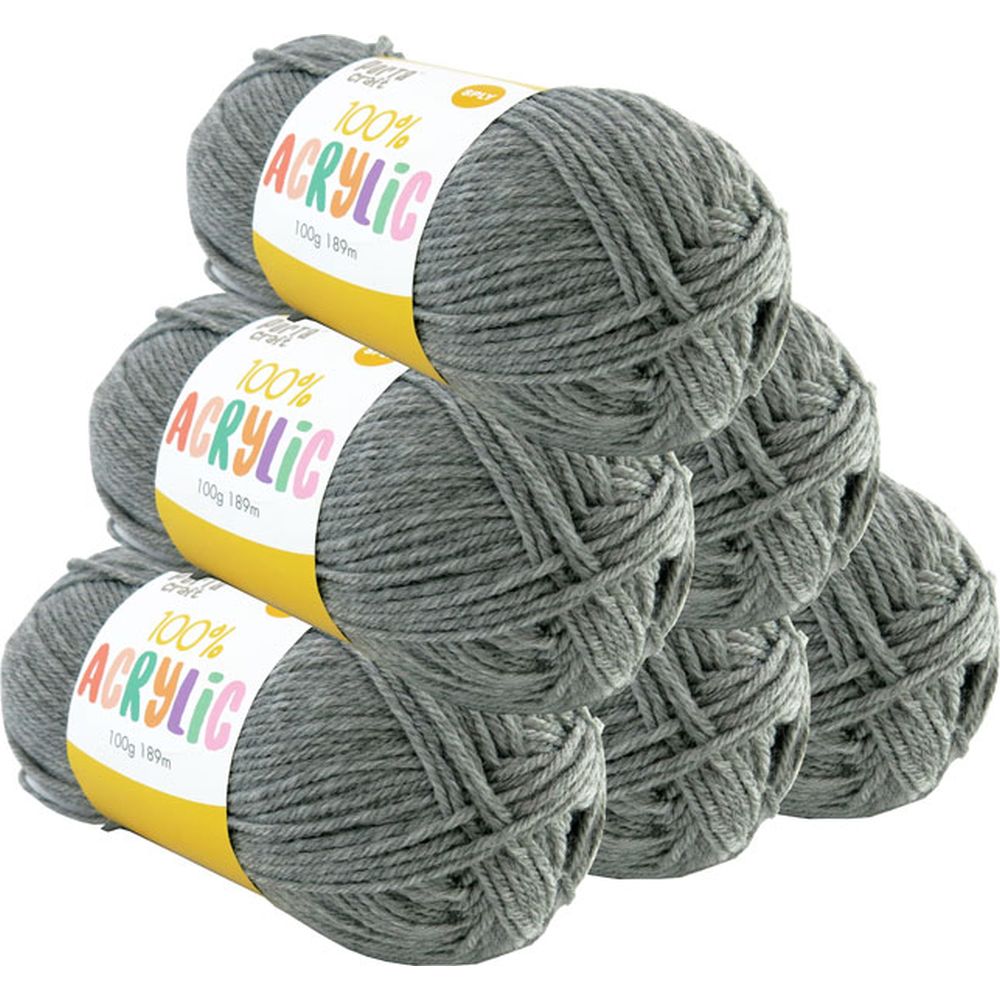 Acrylic Yarn Silvery Grey 100g