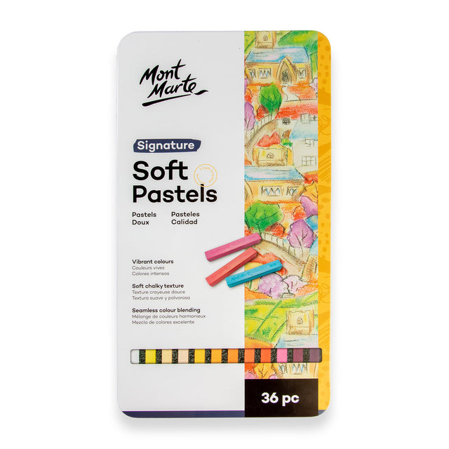 36 Pack Soft Pastels in Tin Box - Assorted - Mont Marte
