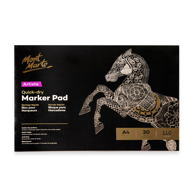 Artiste A4 Quick Dry Marker Pad - 30 Sheets 110gsm - Mont Marte