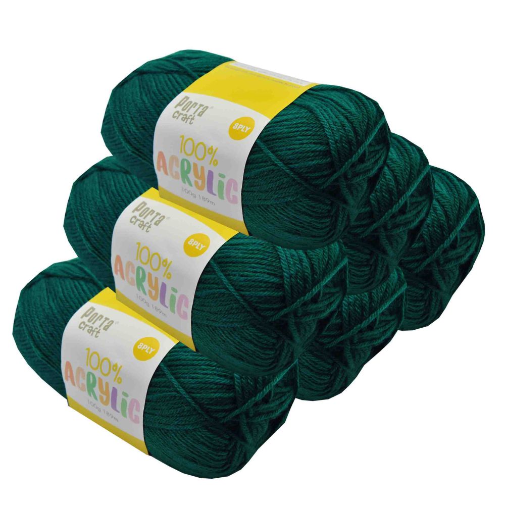 Acrylic Yarn Forest Green 100g