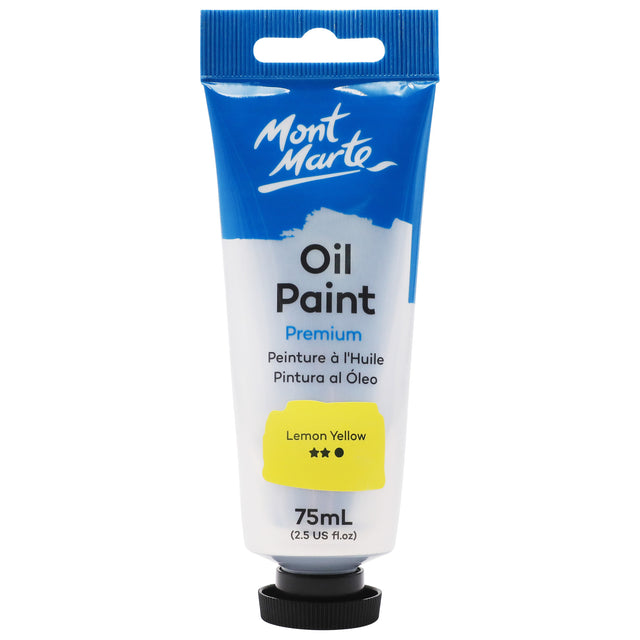 Oil Paint Premium 75ml Tube - Lemon Yellow - Mont Marte