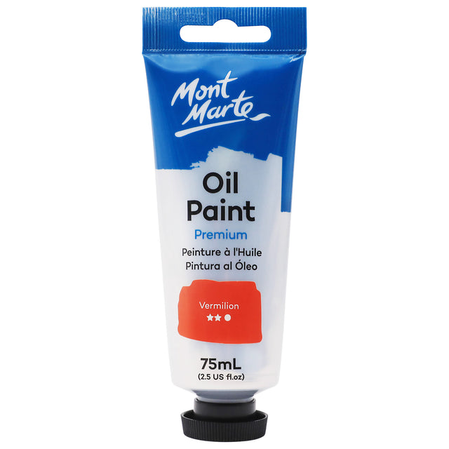 75ml Vermilion Premium Oil Paint Tube - Mont Marte
