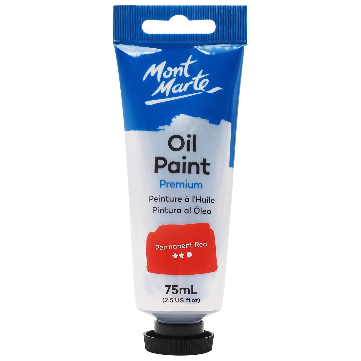 Oil Paint Premium 75ml Tube - Permanent Red - Mont Marte