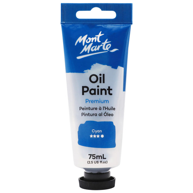 Oil Paint Premium 75ml Tube - Cyan - Mont Marte