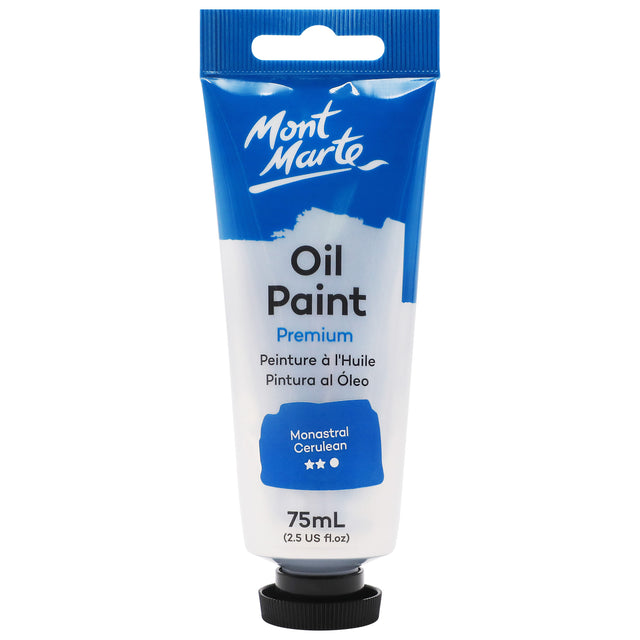 75ml Oil Paint Tube - Monastral Cerulean - Mont Marte