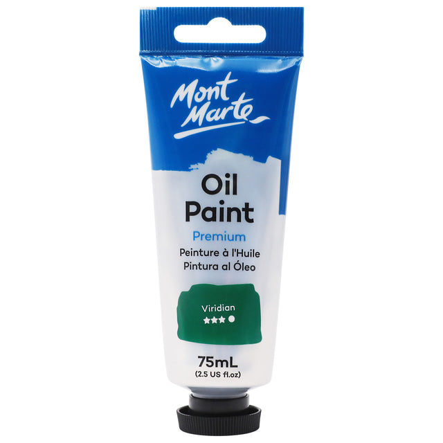 75ml Premium Oil Paint Tube - Viridian - Mont Marte