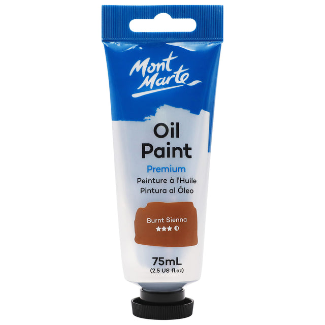 75ml Oil Paint Tube - Burnt Sienna - Mont Marte