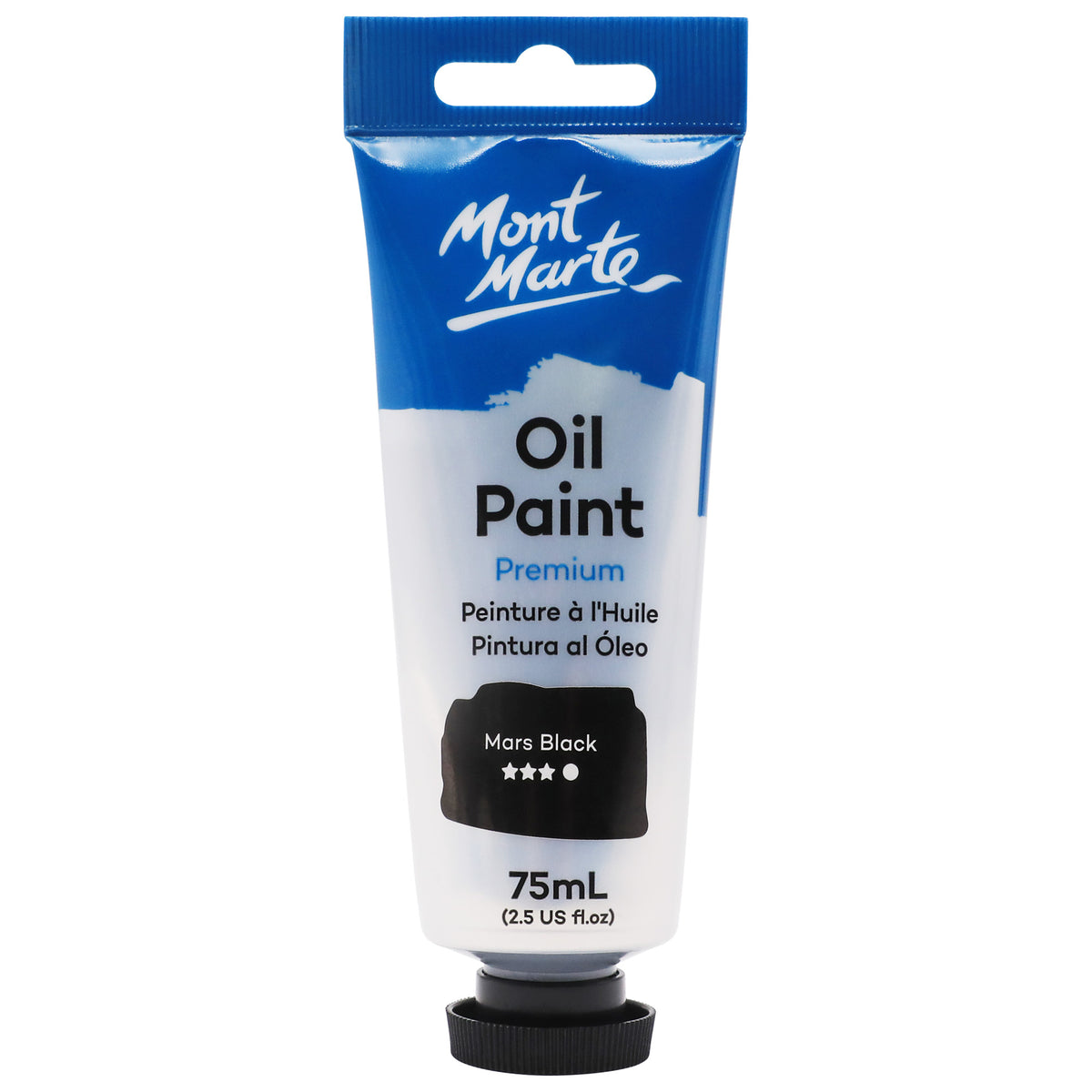 Oil Paint Premium 75ml Tube - Mars Black - Mont Marte