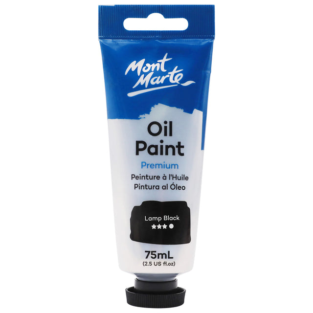 75ml Oil Paint Tube - Lamp Black - Mont Marte