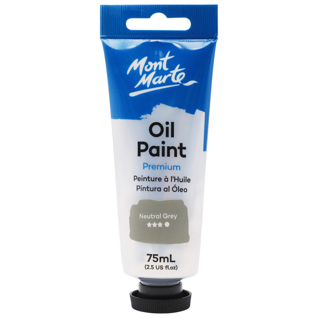 Oil Paint Premium 75ml Tube - Neutral Grey - Mont Marte