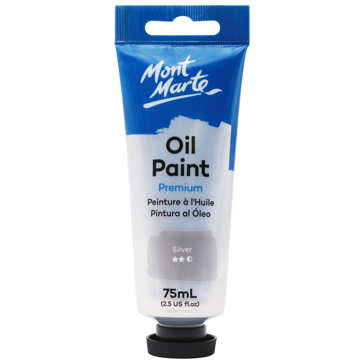 75ml Oil Paint Tube - Silver - Mont Marte