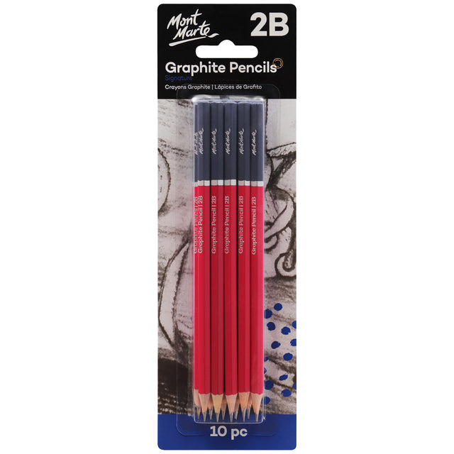 10 Pack 2B Graphite Pencils - Mont Marte