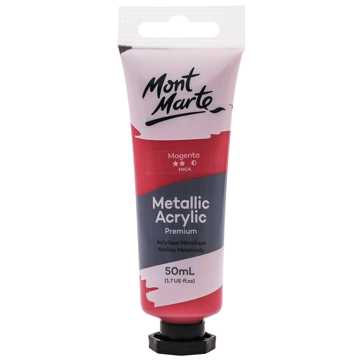Metallic Acrylic Paint Premium 50ml Tube - Magenta - Mont Marte