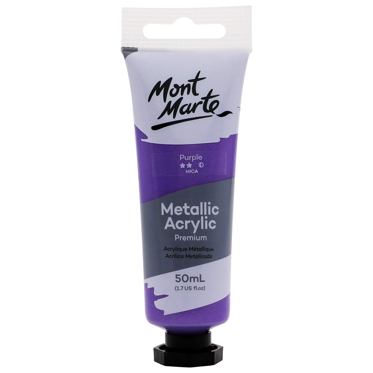 Metallic Acrylic Paint Premium 50ml Tube - Purple - Mont Marte