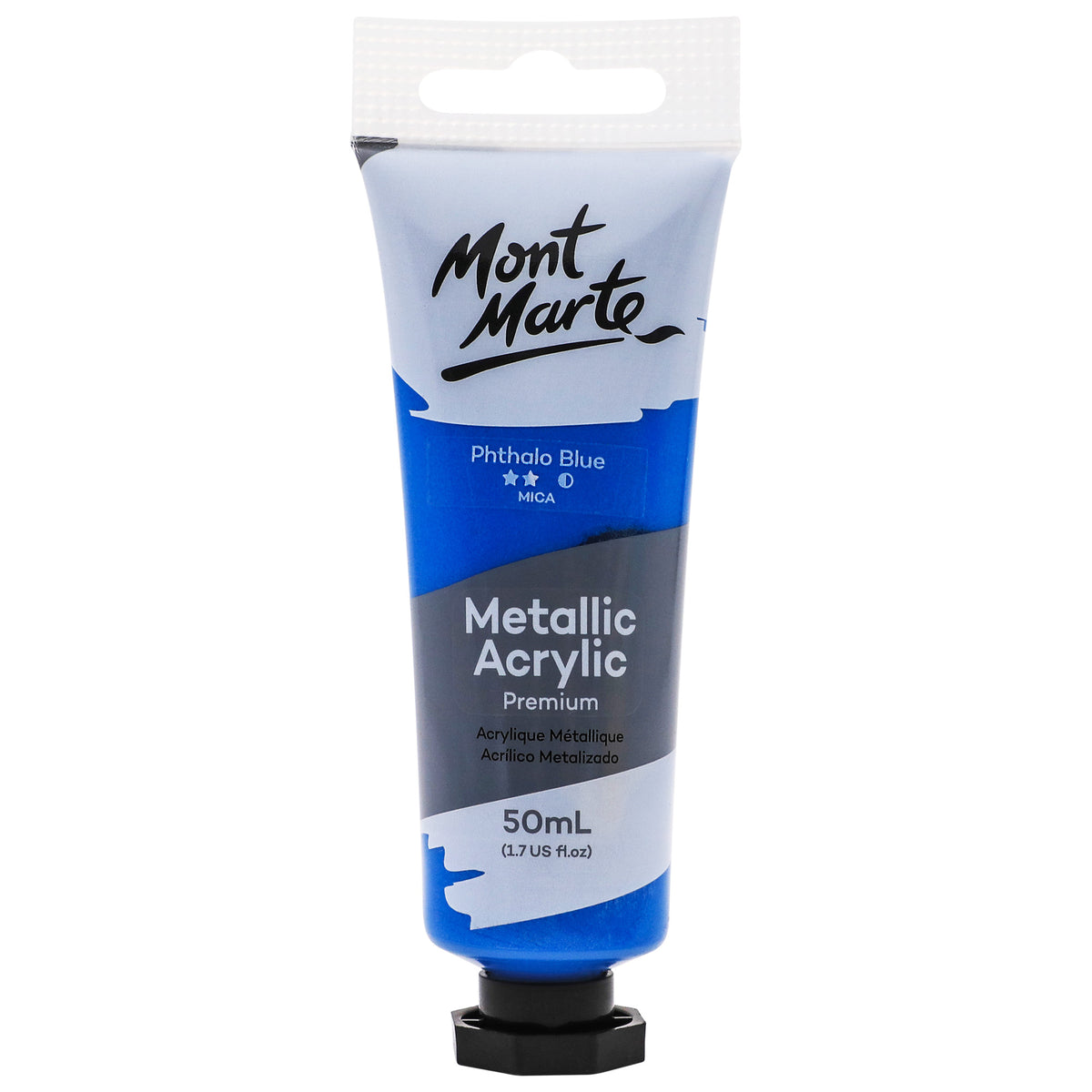 Premium Metallic Acrylic Paint 50ml Tube - Phthalo Blue - Mont Marte