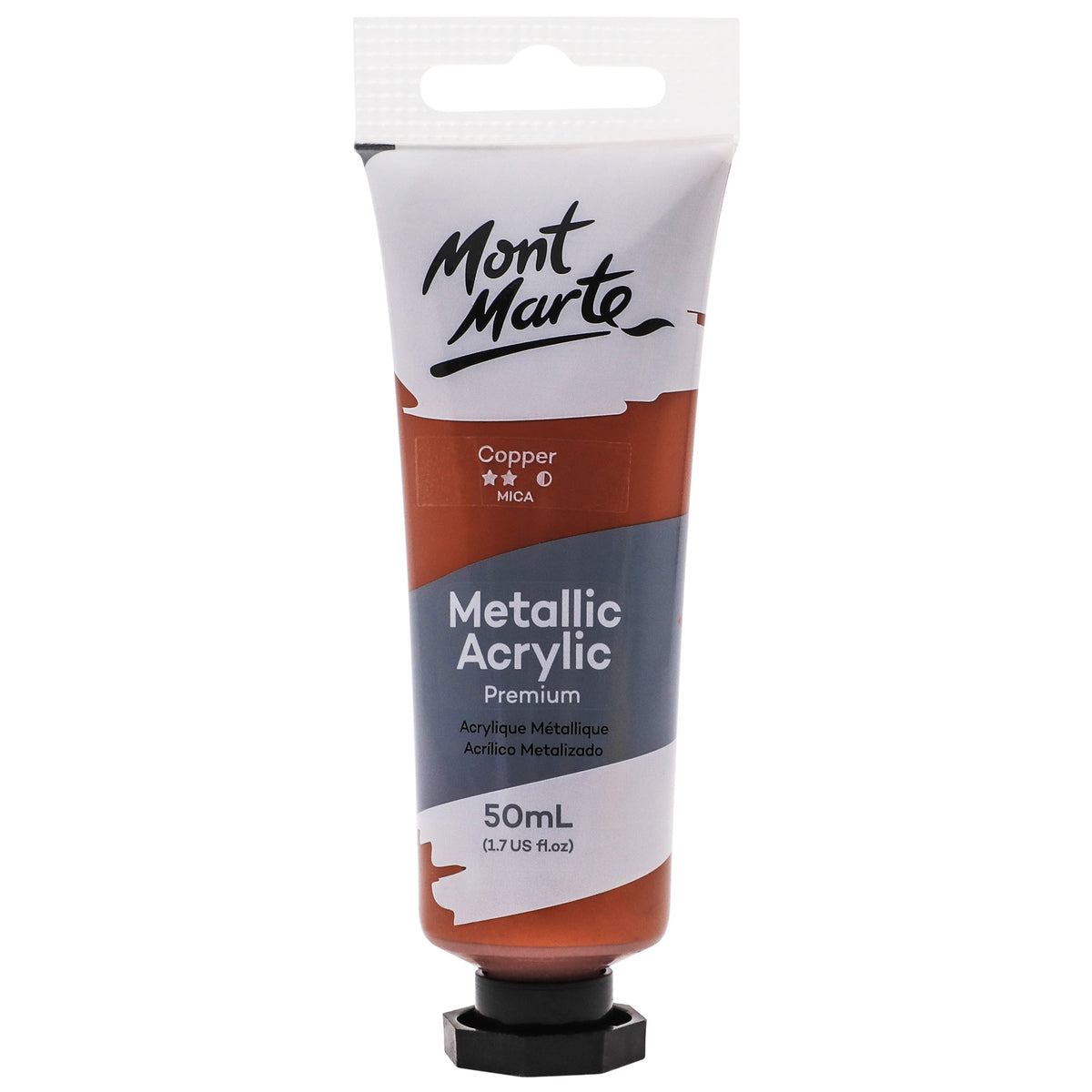 Metallic Acrylic Paint Premium 50ml Tube - Copper - Mont Marte
