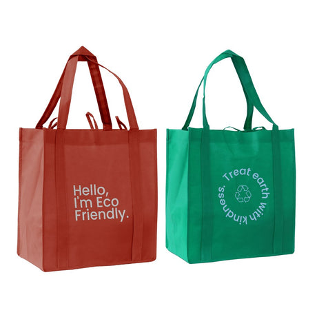Non Woven Carry Bag 37cm x 35cm x 19.8cm Assorted Red and Green