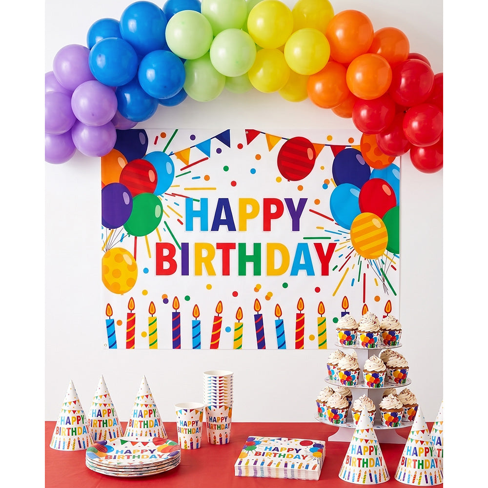 Happy Birthday Paper Party Hats - Pk 8