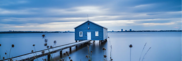 Boat House at Dusk 156cm x 60cm / Black