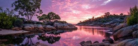 Sunset over the Lake 156cm x 60cm / Black