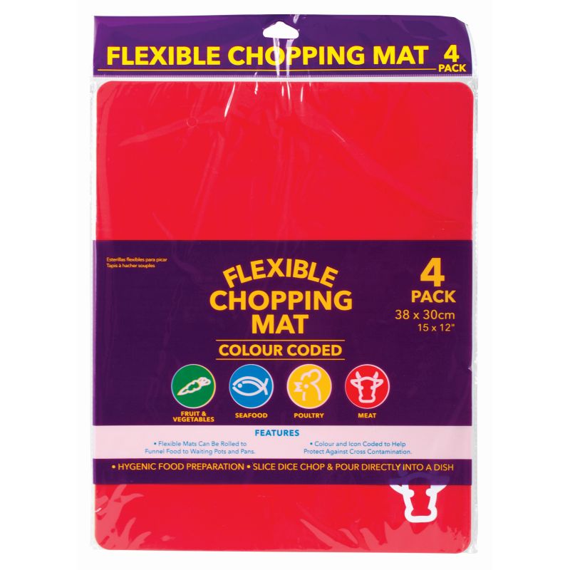 Chop Chop Color Coded Icon Flexible Cutting Board, Set of 3