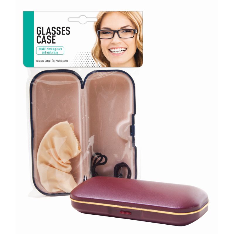 Lined Glasses Case with Cloth Red Dot