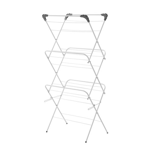 Foldable Clothes Airer 3 Tier 24 Rail 64x46x138cm Red Dot
