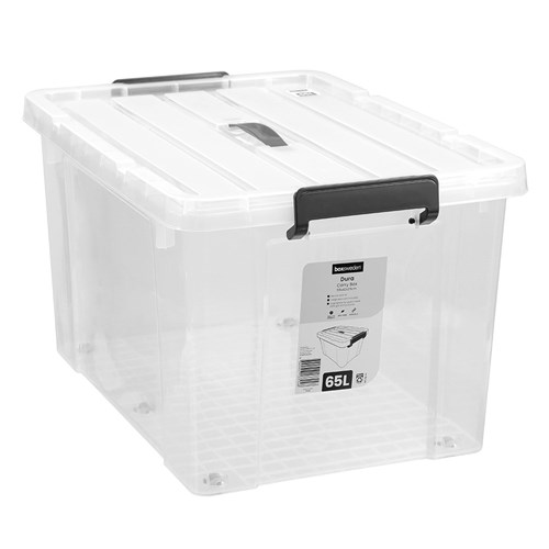 Award 50L Black Storage Container with Lid and Wheels - Bunnings